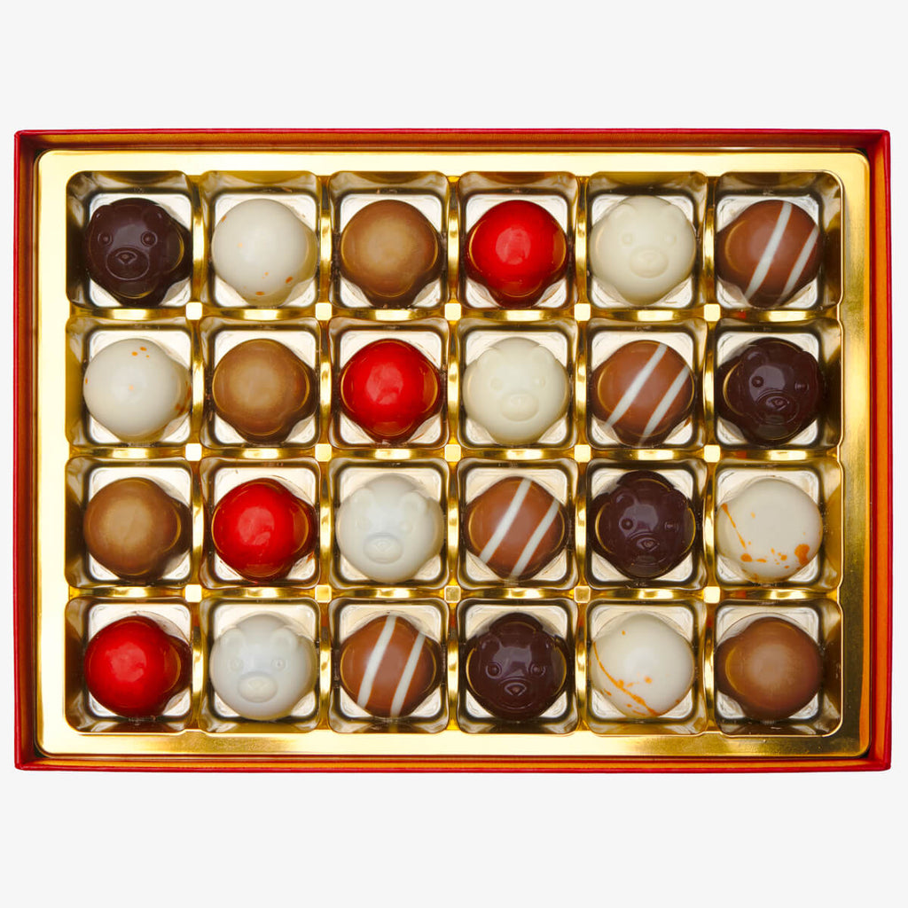 Handmade Chocolate Selection Box with 24 Artisan Chocolates in Gift Packaging